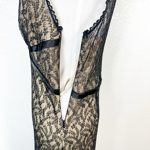 Express Y2K Witchy Vintage Size 7/8 Lace V Neck Sleeveless Sheath Midi Dress - Picture 5 of 13